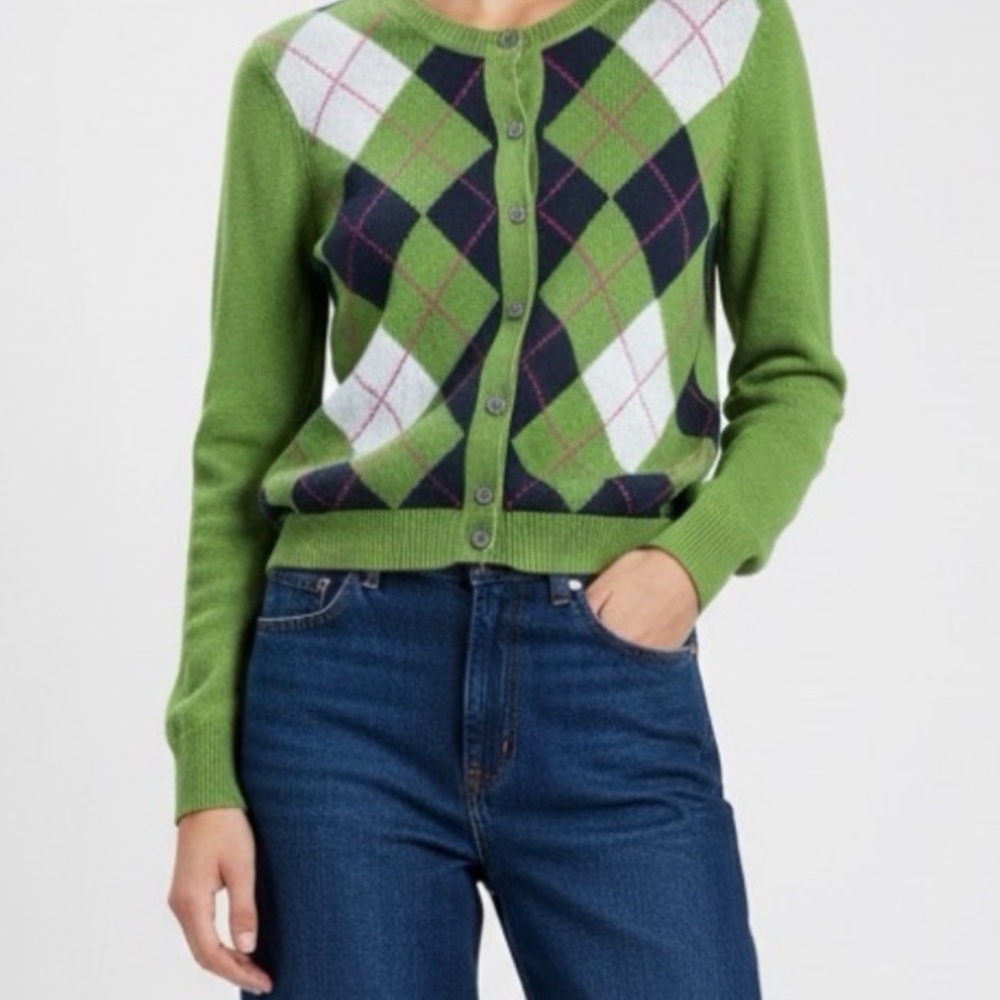 Tommy Hilfiger Green Argyle Cardigan